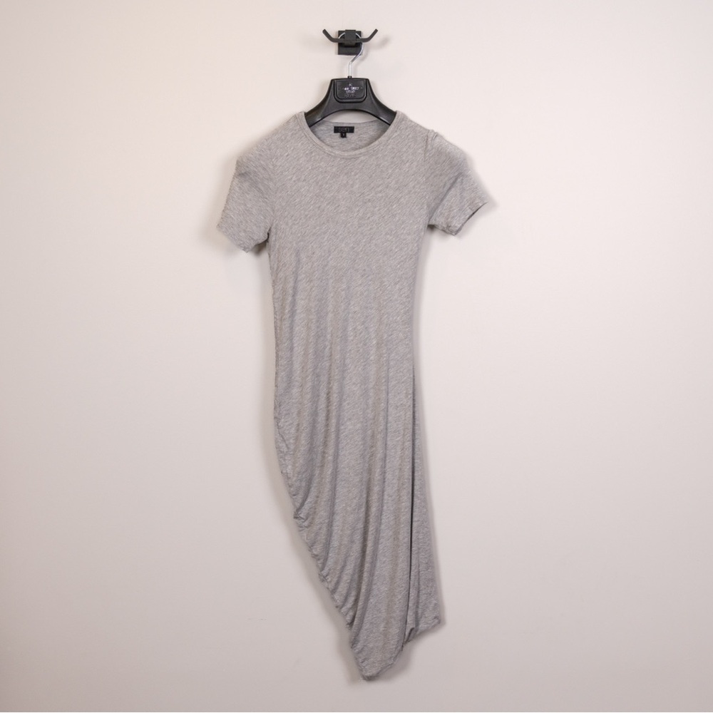 Sen Collection Gray Asymmetrical Midi Dress (Size 1)